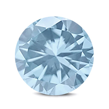 (Pack of 5) Round Simulated Aquamarine CZ